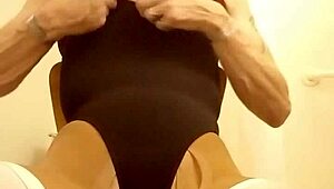 What makes this mature shemale slut masturbate her big cock like that?