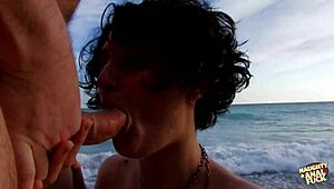 He Teased Her Hairless Pussy Before Outdoor Anal And Cumshot