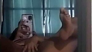 Kharmas says, 'Look at my pussy reflection, worship my huge ebony ass.'