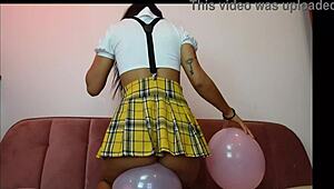 i still remember the time i saw this petite latina brunette girl popping balloons in the park, it was such a fun moment