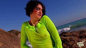 He Teased Her Hairless Pussy Before Outdoor Anal And Cumshot