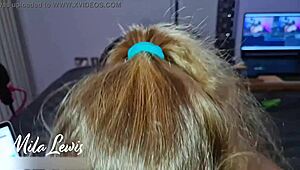 Pov blowjob in sexy black lingerie, so hot!