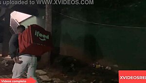 Blonde amateur caught naked by gardener leads to hardcore outdoor creampie fuck