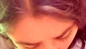 watch this latina whore suck cock and take cum in her mouth