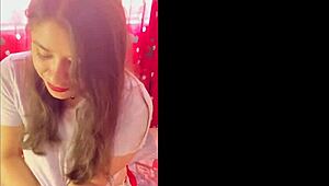 watch this latina whore suck cock and take cum in her mouth