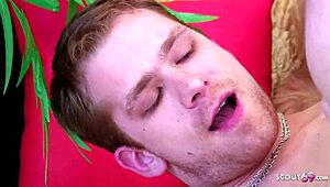 Redhead girlfriend gives pegging strapon fuck before sex