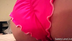 Blonde Sunny Lane Masturbates Without Underwear