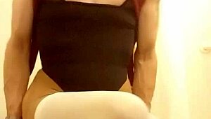 What makes this mature shemale slut masturbate her big cock like that?