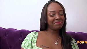 Black Paris Bent Over in First Threesome with Cowgirl and Doggystyle