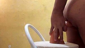 Guy asks, 'want to see my gay cumshot with dildo?'