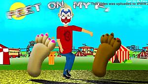 Clown fetish rapper explores the sensuality of dirty feet in HD video