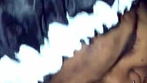 Ebony delivers sloppy deepthroat blowjob