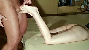 Jerk off onto my leg, you fucking slut, with sexy female dirty talk in HD.