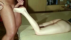 Jerk off onto my leg, you fucking slut, with sexy female dirty talk in HD.