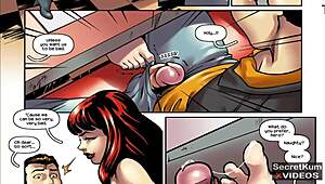 Marvel superheroes engage in a steamy threesome
