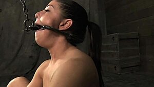 Pretty Serf Bound with Legs Spread Wide