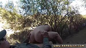 A Mexican border agent gets frisky with a cop in the great outdoors