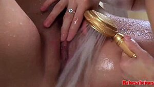 two girlfriends say, let's play in the bath together