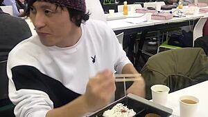 Gay guy eats meat in casual encounter