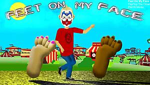 Flipflop the clown dominates with feet on face in rap