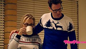 During happy CHRISTMAS, family engages in TABOO blowjob and FUCKING with teen 18+.