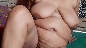 girl lie on the bed playing games with hindi dirty talk