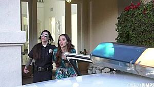 horny lesbian criminal offers her pussy to big tits cop to avoid arrest