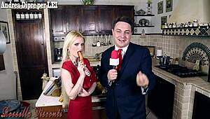 Rossella Visconti steamy kitchen romp with Andrea Diprè in wild European action