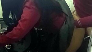 Young couple records their intimate moments in a bathroom video