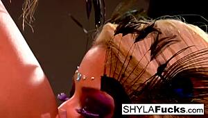 Stunning blondes Shyla Stylez and Bridgette B indulge in sensual lesbian intimacy