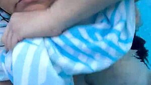 I splashed around in the pool with big natural tits bouncing everywhere