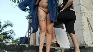 I turned a comedy on the roof into a hot outdoor fuck