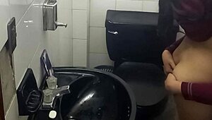 Cum on ass in bathroom!