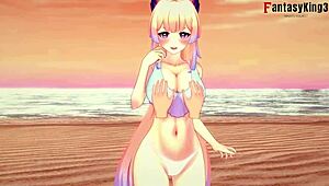 Kokomi's Bikini Adventure In Genshin Impact Anime Game