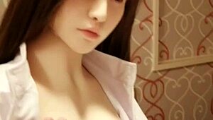 a stunning big-breasted doll cosplays nurse for wild fun.
