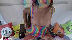 The young Brazilian prostitute moans loudly as she takes a big cock and cums hard