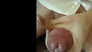 Detailed Wanking Session in Crisp White Shirt