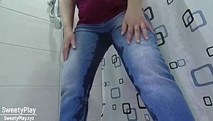 Fat BBW Milf Desperately Pees, Wetting Her Jeans In Homemade Amateur Video