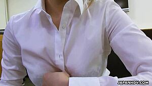 Japanese Secretary Nagisa Sayama in Uncensored Office Toy Play