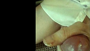 Detailed Wanking Session in Crisp White Shirt