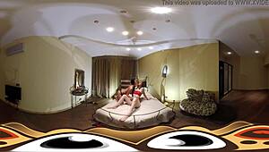 Hot lesbians dive into a bdsm scene in vr.
