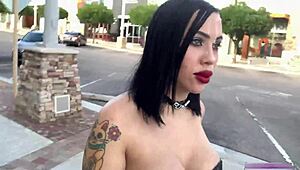 Cum walk with Jasmine Dark hints at outdoor facial fun.