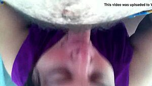 In a homemade setting, a curvy colombian latina amateur gives head to her fat partner