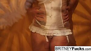 Sensual blonde Britney Amber in vintage-inspired tease and intimate solo performance