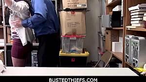 BustedThiefs - Teen Caught Shoplifting, Agrees to Sex With Mall Cop.
