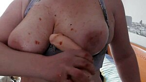 Check out these huge boobs getting played with dildos and toys in a steamy session