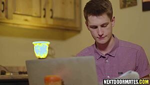 Gay Couple Threesome Pounds New Hot Neighbor Trevor Harris Ryder Owens Blain O'Connor. Intense Assfucking And Blowjobs Explode.