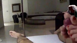 Lisa gives an amazing footjob in part 2