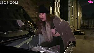 Nasty Street Girl Rips Clothes And Strips Shaved Pussy In Dumpster!