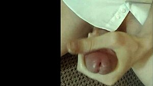 Detailed Wanking Session in Crisp White Shirt